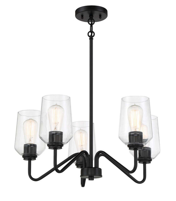 Craftmade 56125-FB Five Light Chandelier, Flat Black