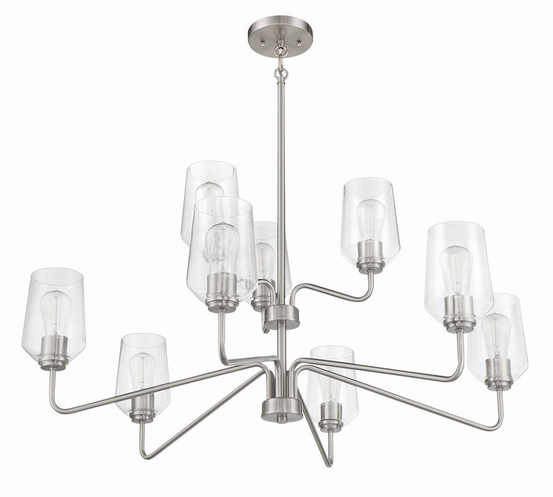Craftmade 56129-BNK Nine Light Chandelier, Brushed Polished Nickel