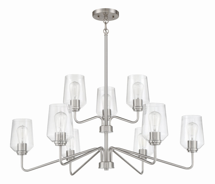 Craftmade 56129-BNK Nine Light Chandelier, Brushed Polished Nickel