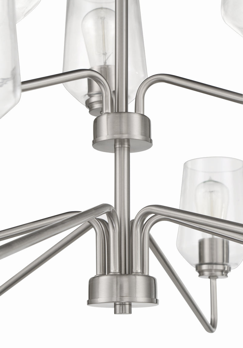 Craftmade 56129-BNK Nine Light Chandelier, Brushed Polished Nickel