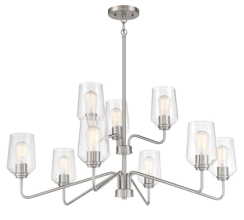 Craftmade 56129-BNK Nine Light Chandelier, Brushed Polished Nickel