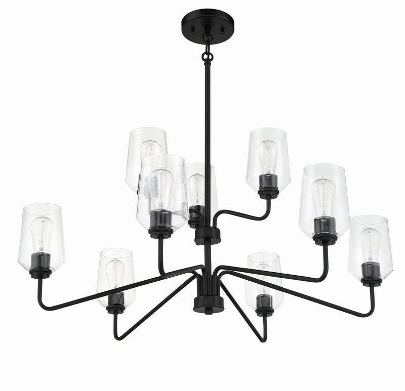 Craftmade 56129-FB Nine Light Chandelier, Flat Black