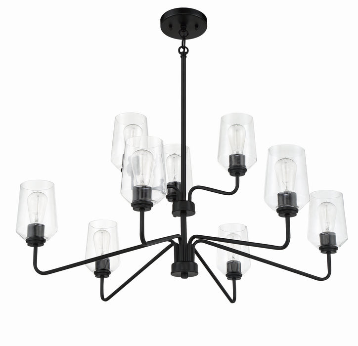 Craftmade 56129-FB Nine Light Chandelier, Flat Black