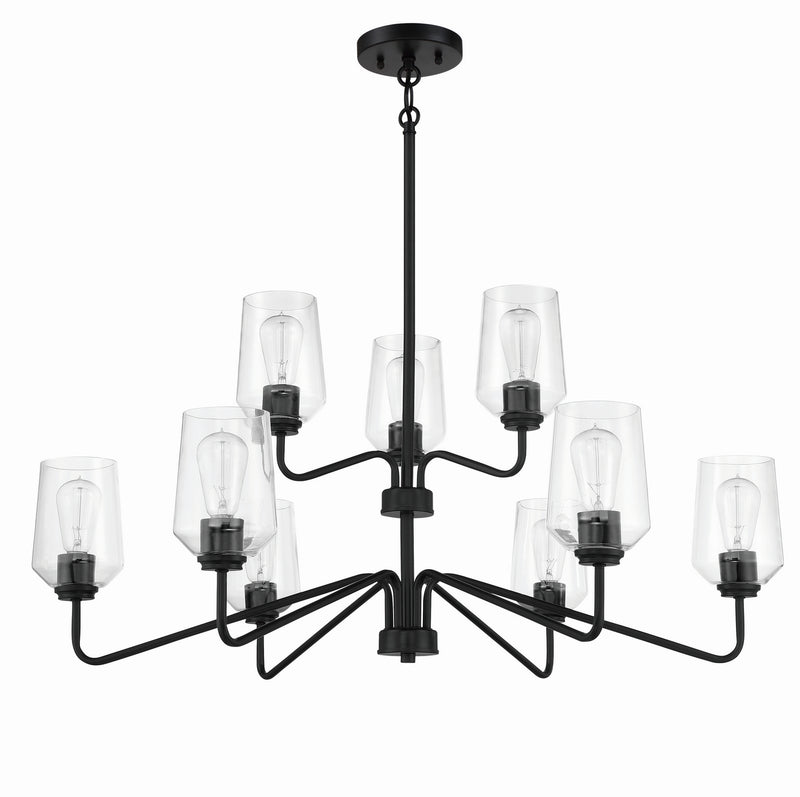 Craftmade 56129-FB Nine Light Chandelier, Flat Black