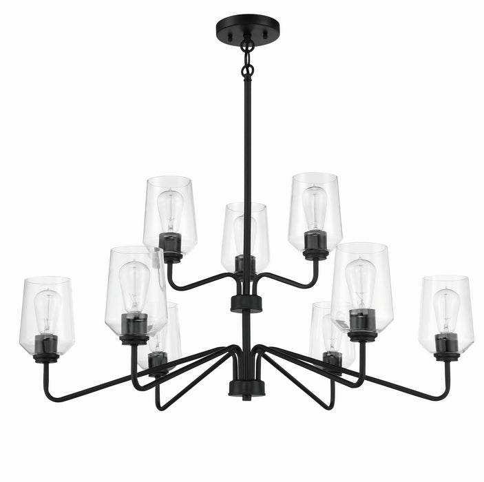 Craftmade 56129-FB Nine Light Chandelier, Flat Black