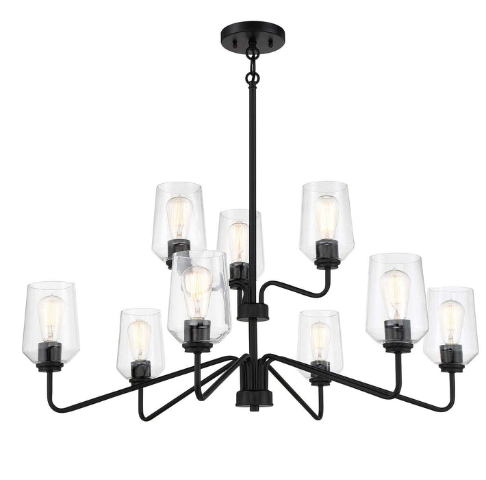 Craftmade 56129-FB Nine Light Chandelier, Flat Black