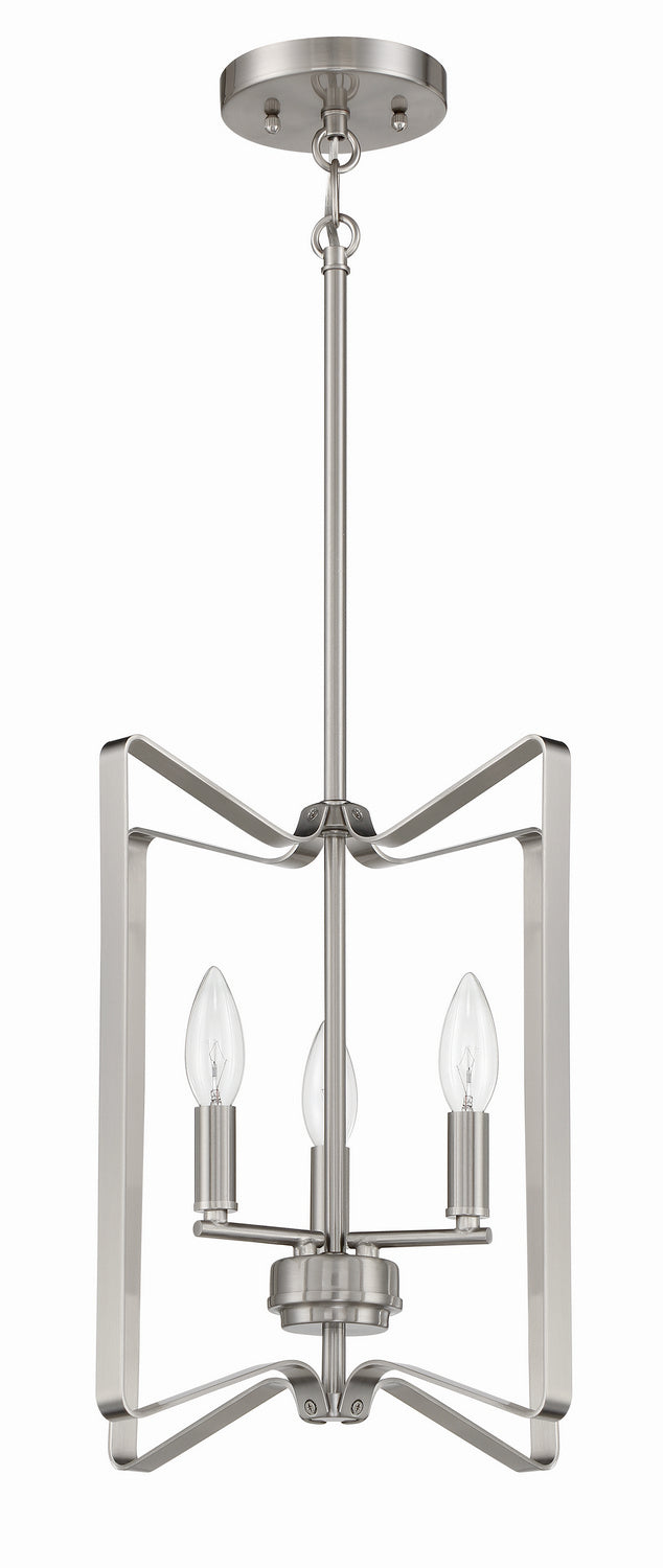 Craftmade 56133-BNK Three Light Foyer Pendant, Brushed Polished Nickel