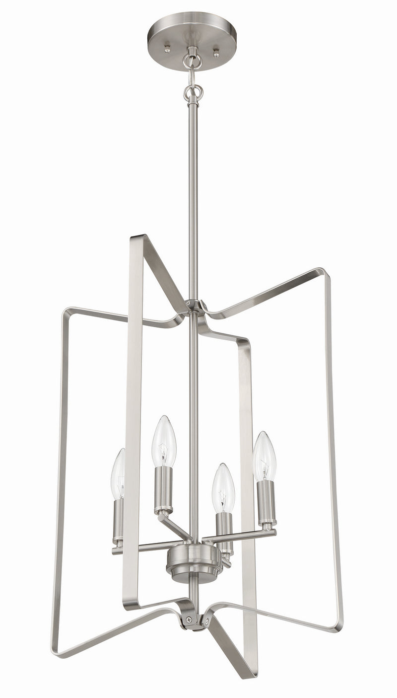 Craftmade 56134-BNK Four Light Foyer Pendant, Brushed Polished Nickel