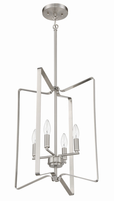 Craftmade 56134-BNK Four Light Foyer Pendant, Brushed Polished Nickel