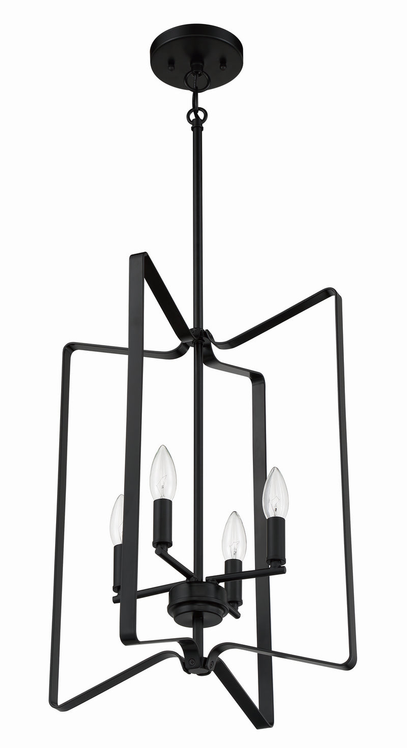Craftmade 56134-FB Four Light Foyer Pendant, Flat Black