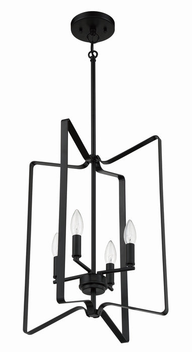 Craftmade 56134-FB Four Light Foyer Pendant, Flat Black