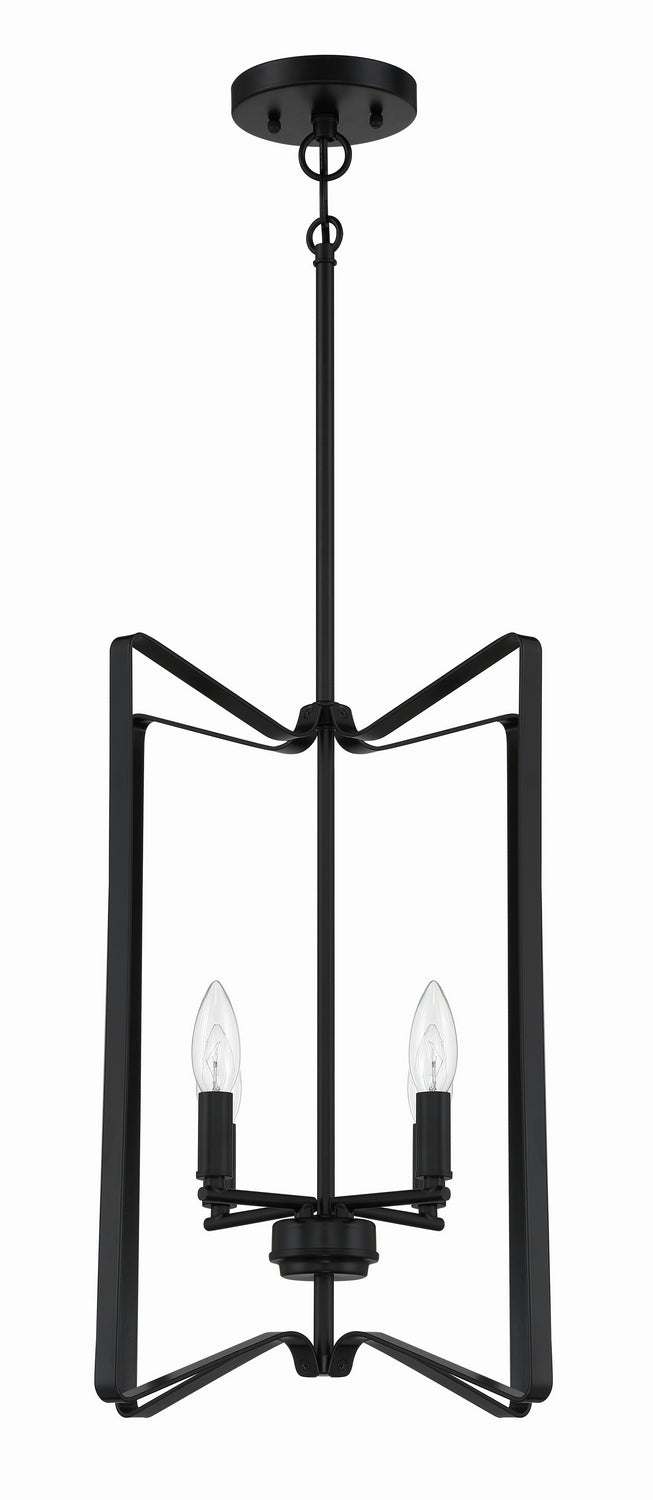 Craftmade 56134-FB Four Light Foyer Pendant, Flat Black