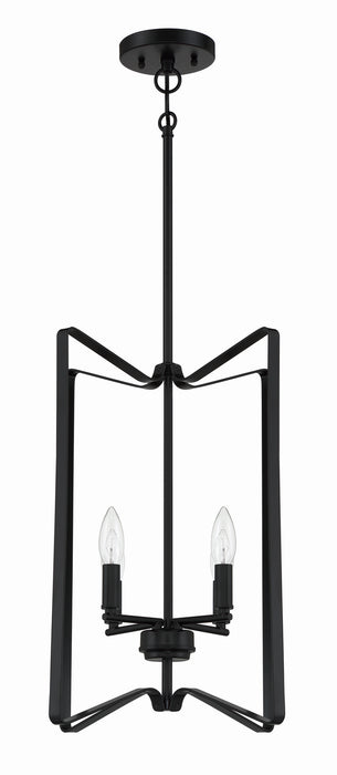 Craftmade 56134-FB Four Light Foyer Pendant, Flat Black