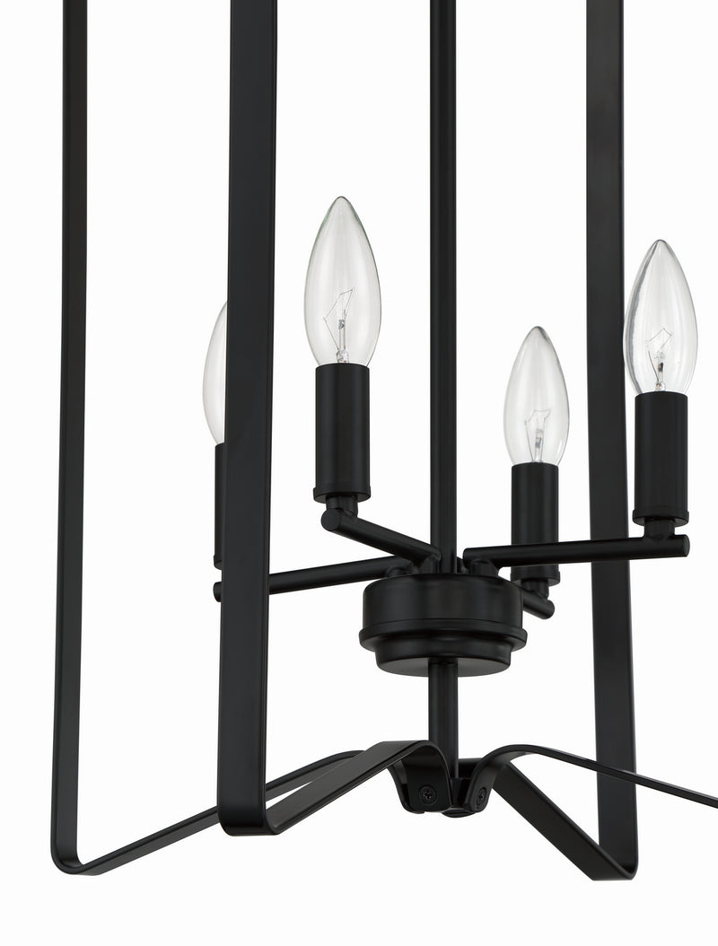 Craftmade 56134-FB Four Light Foyer Pendant, Flat Black