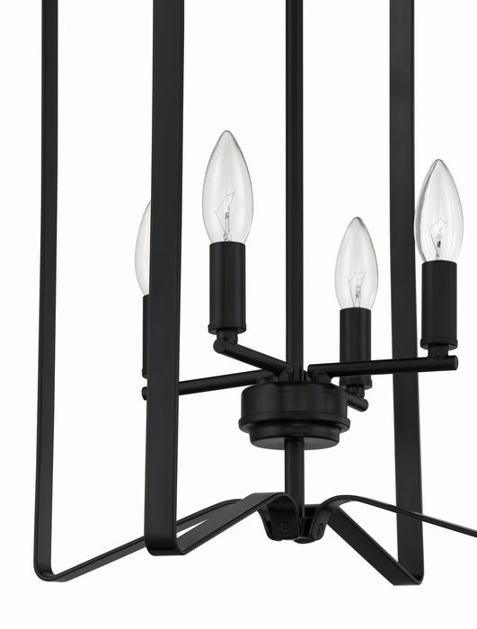 Craftmade 56134-FB Four Light Foyer Pendant, Flat Black
