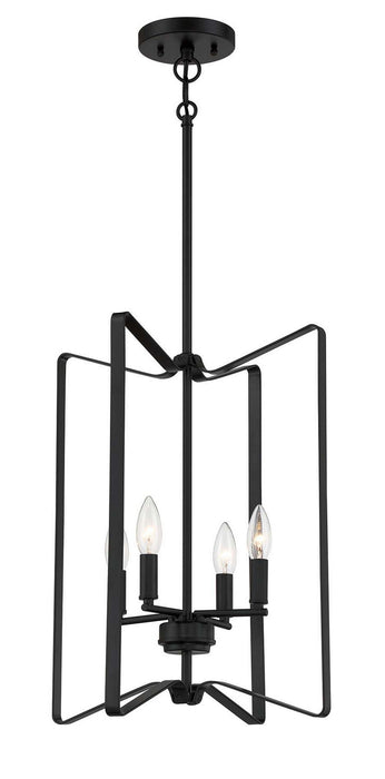 Craftmade 56134-FB Four Light Foyer Pendant, Flat Black