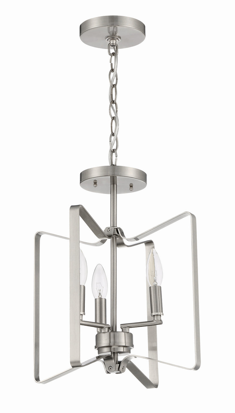 Craftmade 56153-BNK Three Light Convertible Semi Flush, Brushed Polished Nickel