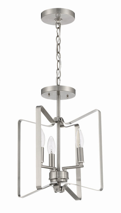 Craftmade 56153-BNK Three Light Convertible Semi Flush, Brushed Polished Nickel