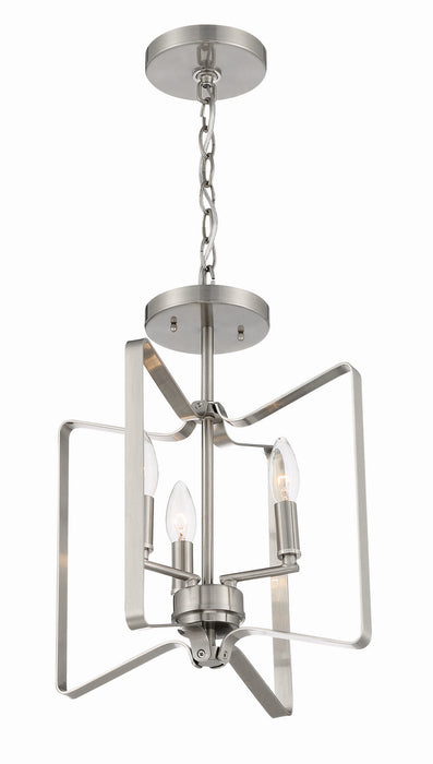 Craftmade 56153-BNK Three Light Convertible Semi Flush, Brushed Polished Nickel