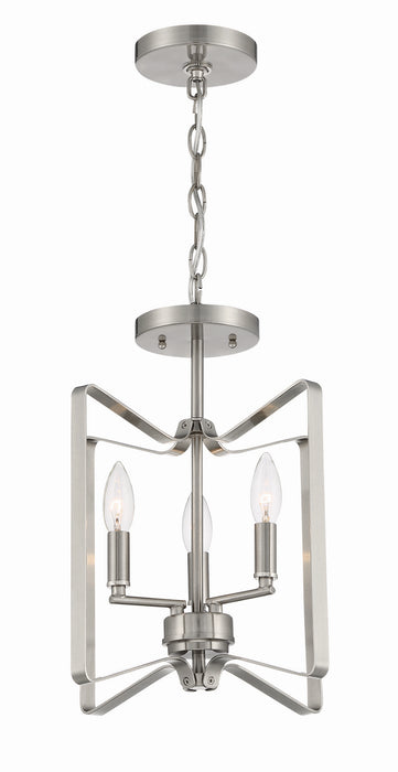 Craftmade 56153-BNK Three Light Convertible Semi Flush, Brushed Polished Nickel