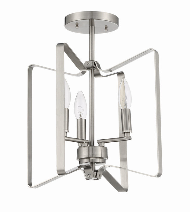 Craftmade 56153-BNK Three Light Convertible Semi Flush, Brushed Polished Nickel