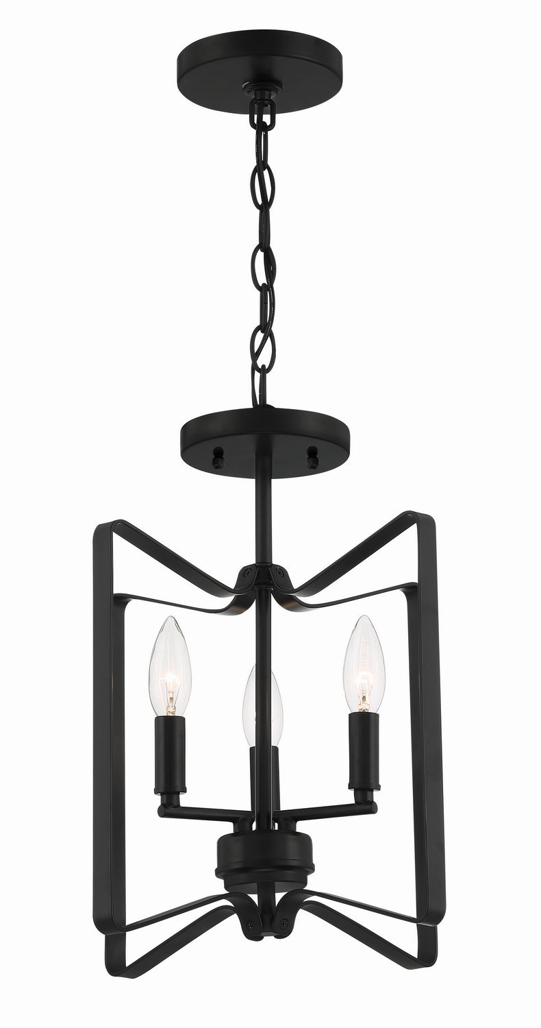 Craftmade 56153-FB Three Light Convertible Semi Flush, Flat Black