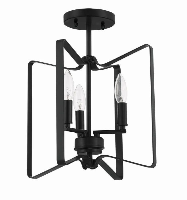 Craftmade 56153-FB Three Light Convertible Semi Flush, Flat Black