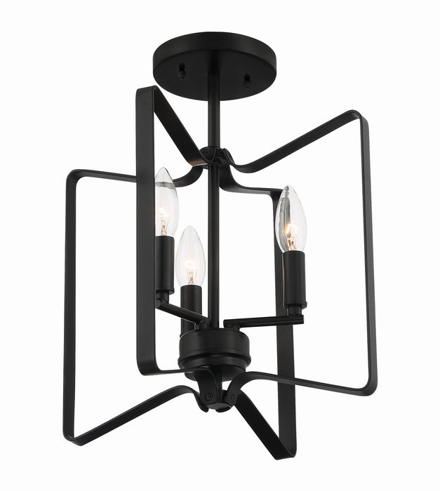 Craftmade 56153-FB Three Light Convertible Semi Flush, Flat Black