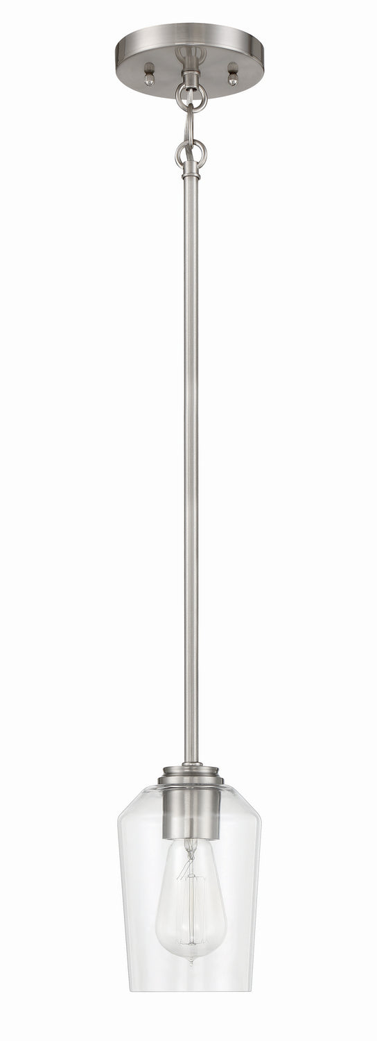 Craftmade 56191-BNK One Light Mini Pendant, Brushed Polished Nickel