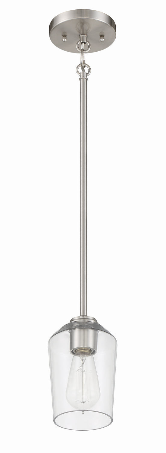 Craftmade 56191-BNK One Light Mini Pendant, Brushed Polished Nickel