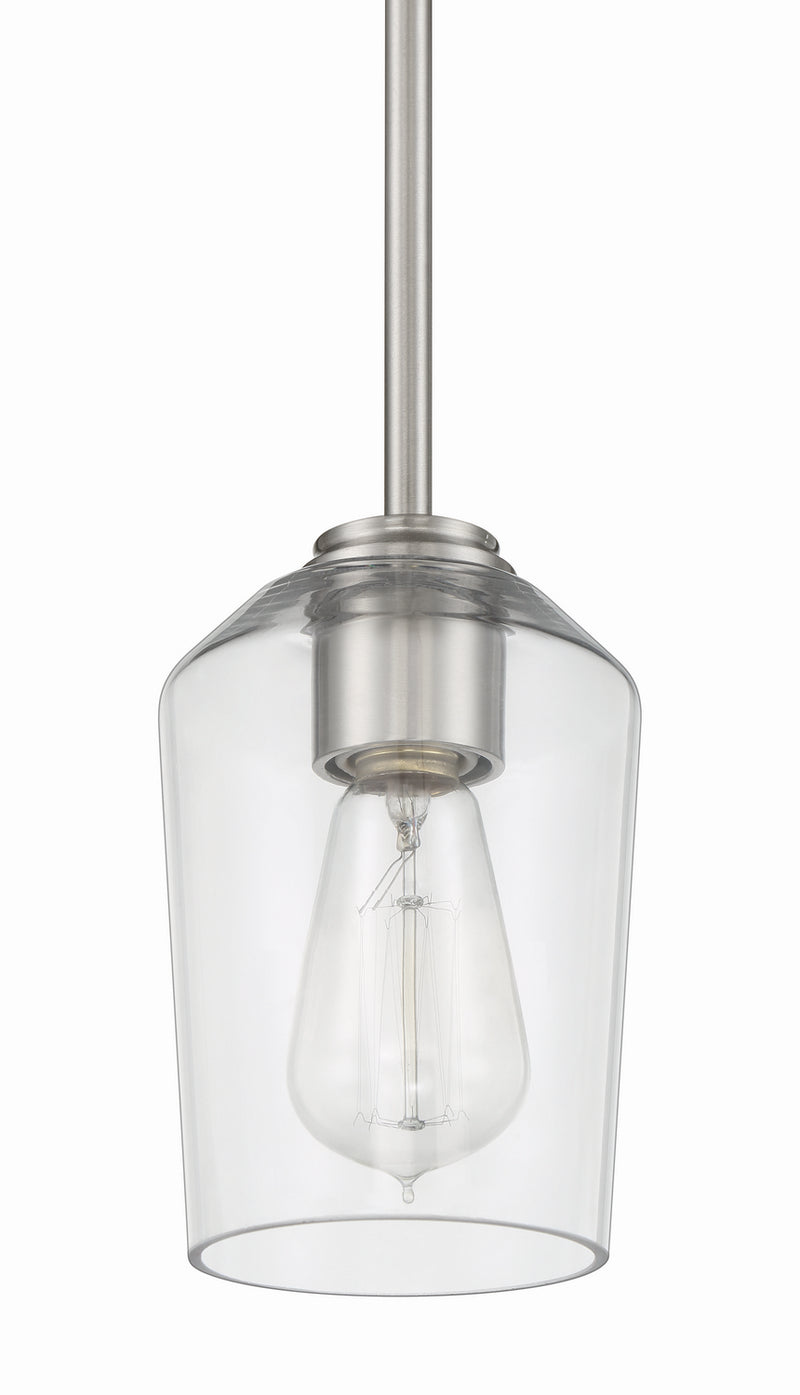 Craftmade 56191-BNK One Light Mini Pendant, Brushed Polished Nickel