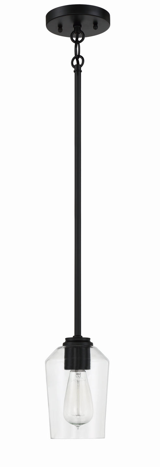 Craftmade 56191-FB One Light Mini Pendant, Flat Black
