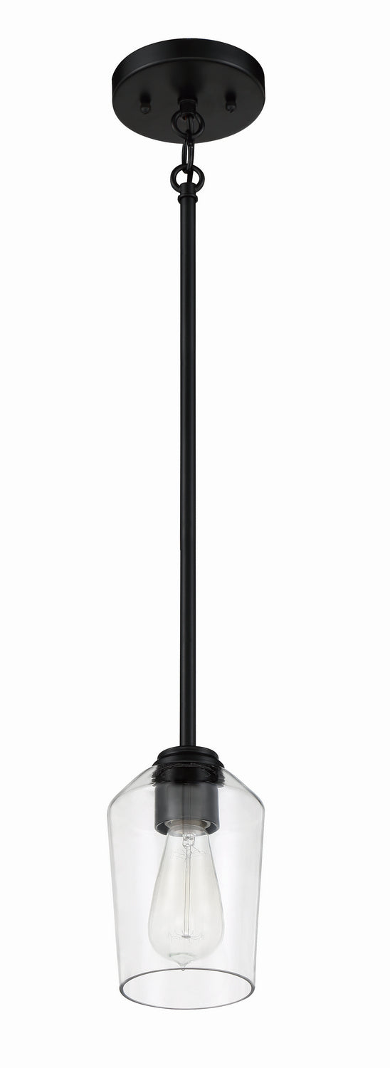 Craftmade 56191-FB One Light Mini Pendant, Flat Black
