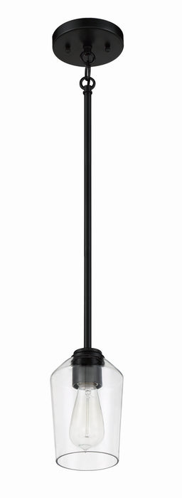 Craftmade 56191-FB One Light Mini Pendant, Flat Black
