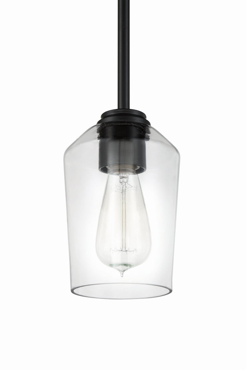 Craftmade 56191-FB One Light Mini Pendant, Flat Black