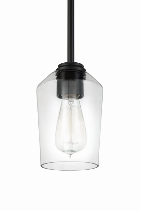 Craftmade 56191-FB One Light Mini Pendant, Flat Black