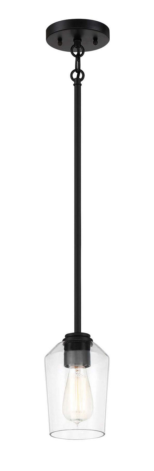 Craftmade 56191-FB One Light Mini Pendant, Flat Black