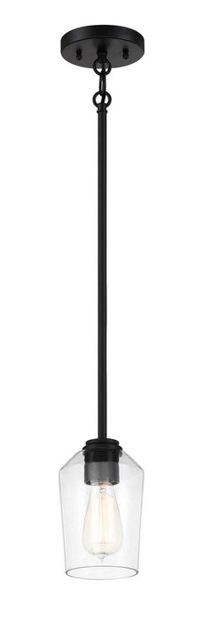Craftmade 56191-FB One Light Mini Pendant, Flat Black