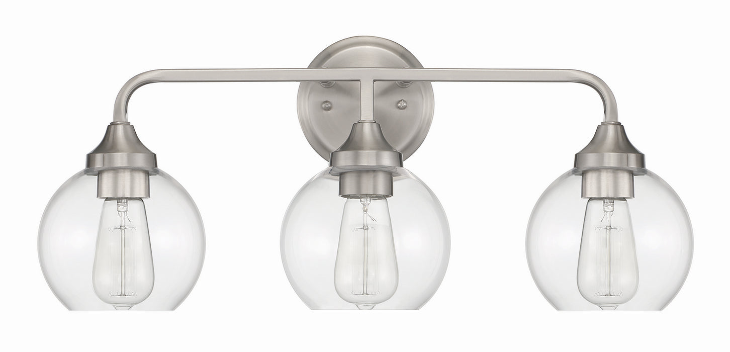 Craftmade 56203-BNK Three Light Vanity, Brushed Polished Nickel