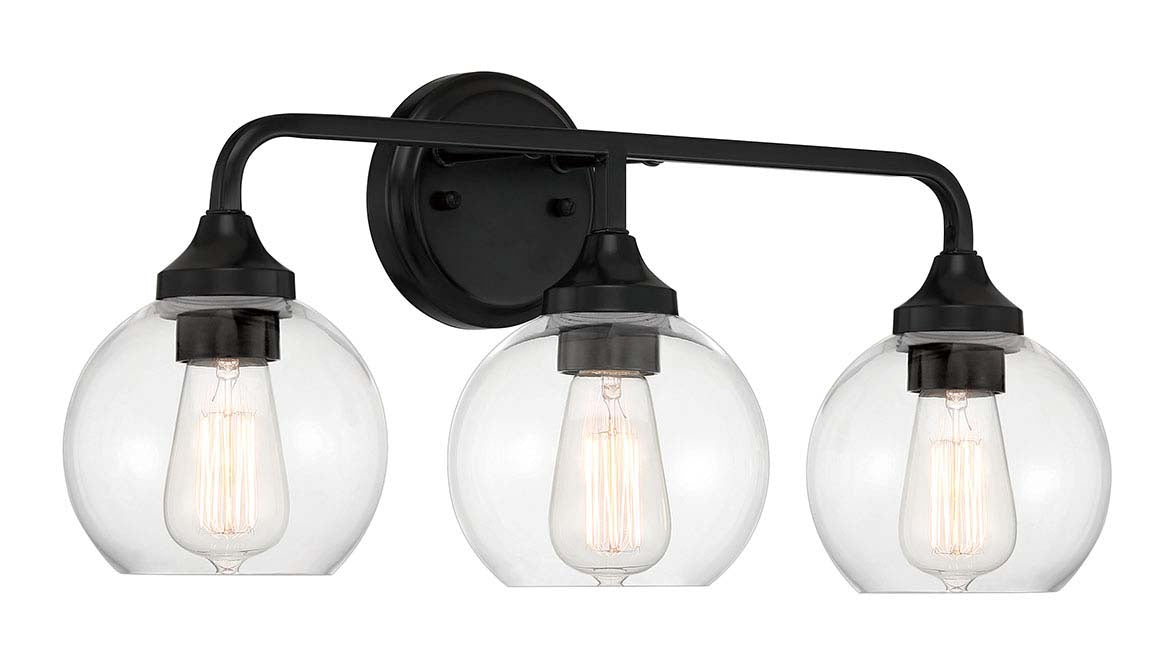 Craftmade 56203-FB Three Light Vanity, Flat Black