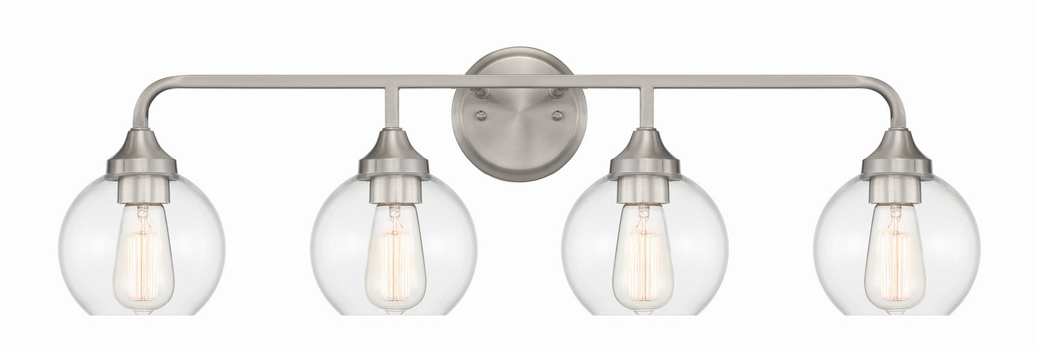 Craftmade 56204-BNK Four Light Vanity, Brushed Polished Nickel