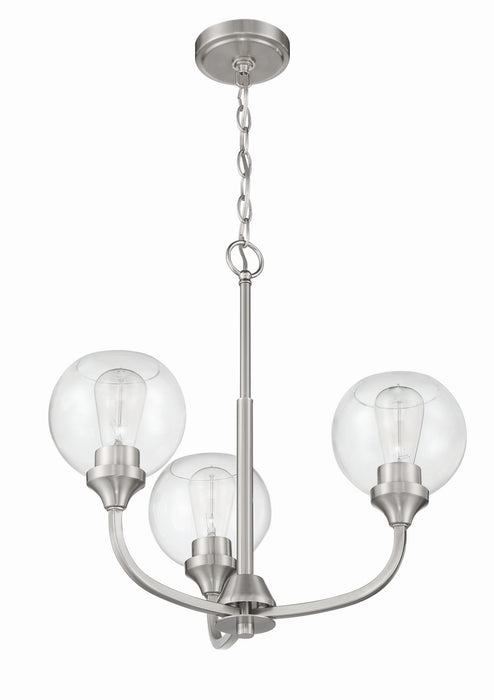 Craftmade 56223-BNK Three Light Chandelier, Brushed Polished Nickel