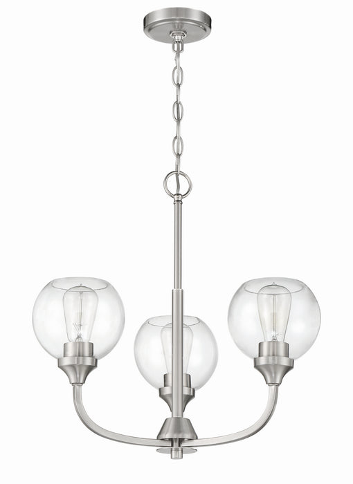 Craftmade 56223-BNK Three Light Chandelier, Brushed Polished Nickel