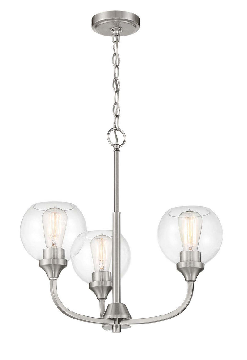 Craftmade 56223-BNK Three Light Chandelier, Brushed Polished Nickel