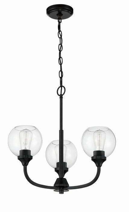 Craftmade 56223-FB Three Light Chandelier, Flat Black