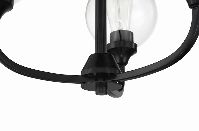 Craftmade 56223-FB Three Light Chandelier, Flat Black