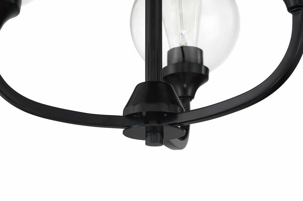 Craftmade 56223-FB Three Light Chandelier, Flat Black