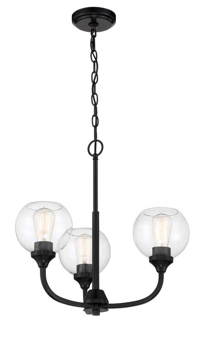 Craftmade 56223-FB Three Light Chandelier, Flat Black