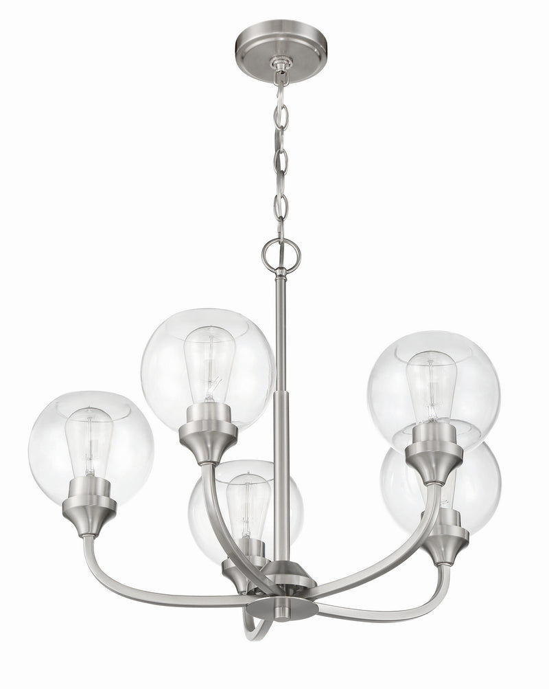 Craftmade 56225-BNK Five Light Chandelier, Brushed Polished Nickel