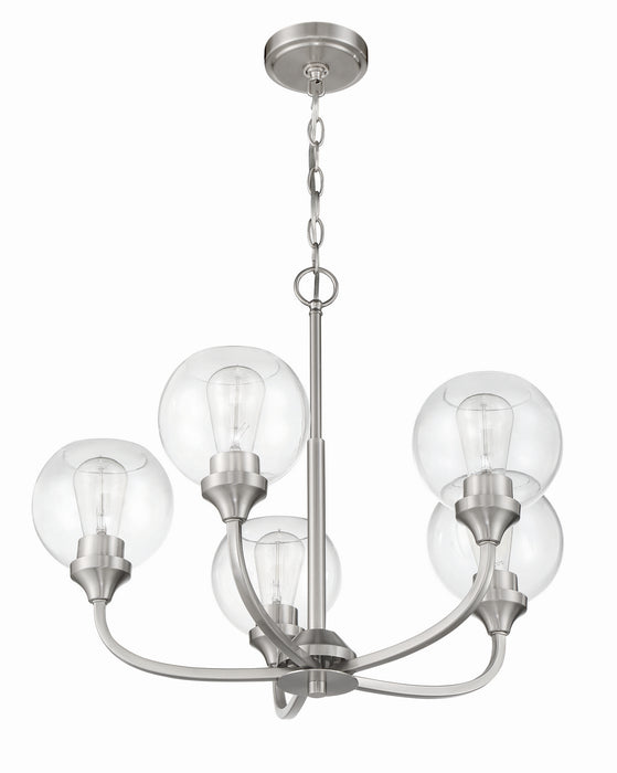 Craftmade 56225-BNK Five Light Chandelier, Brushed Polished Nickel